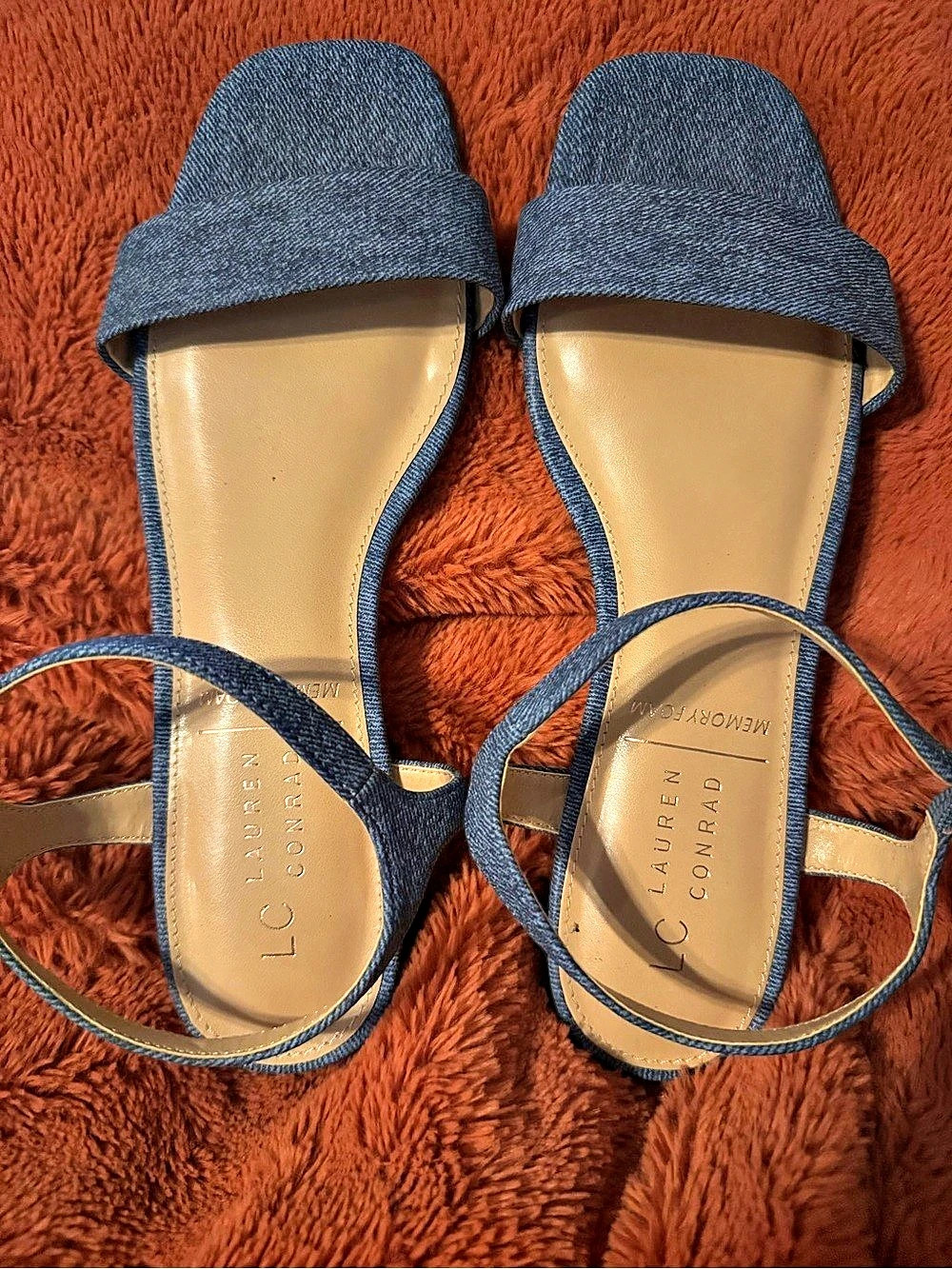 Lauren Conrad Blue Denim Sandals